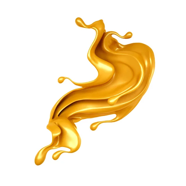 Caramel Splash Illustration Rendering — Stock Photo, Image