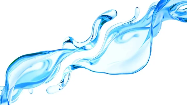 Splash Clear Blue Liquid Water Illustration Rendering — Stock Photo, Image