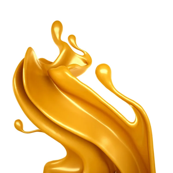 Caramel Splash Illustration Rendering — Stock Photo, Image