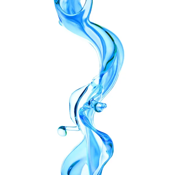 Spritzer Klare Blaue Flüssigkeit Wasser Illustration Rendering — Stockfoto