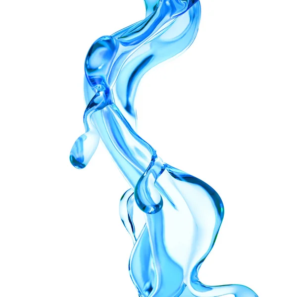 Kawałek Przezroczystego Niebieskiego Płynu Woda Ilustracja Renderowanie — Zdjęcie stockowe