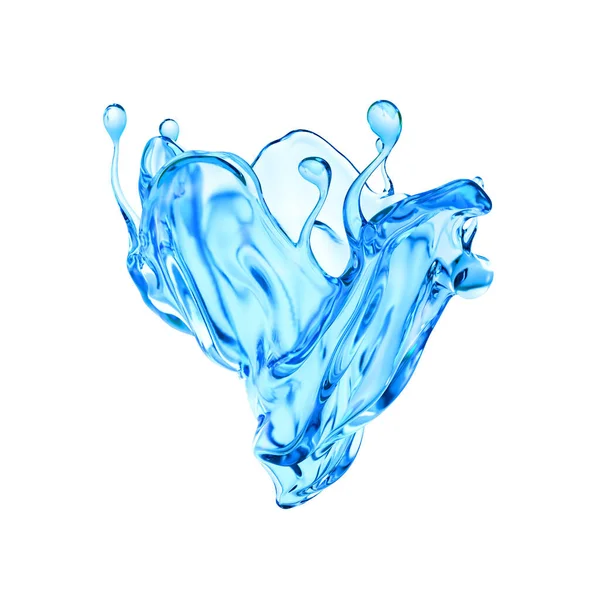 Tiszta Kék Folyadék Fröccsenése Víz Illusztráció Renderelés — Stock Fotó