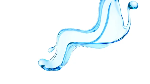 Schizzo Liquido Blu Chiaro Acqua Illustrazione Rendering — Foto Stock