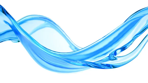 Spritzer Klare Blaue Flüssigkeit Wasser Illustration Rendering — Stockfoto