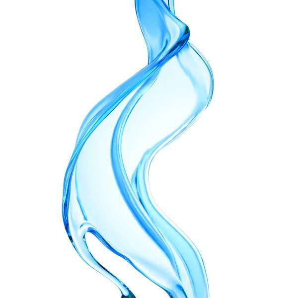 Splash Clear Blue Liquid Water Illustration Rendering — Stock Photo, Image