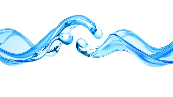 Salpicadura Líquido Azul Claro Agua Ilustración Representación — Foto de Stock