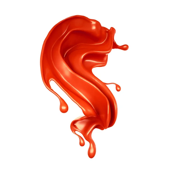 Een Plons Rode Vloeistof Illustratie Weergave — Stockfoto