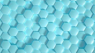 Geometri altıgen arkaplanı. 3d illüstrasyon, 3d canlandırma.