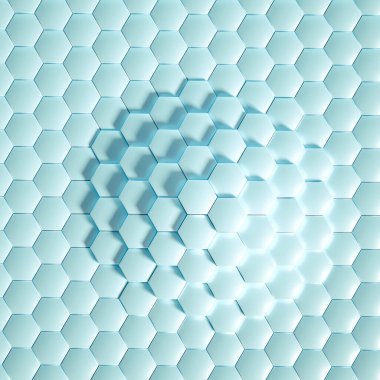 Geometri altıgen arkaplanı. 3d illüstrasyon, 3d canlandırma.