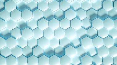 Geometri altıgen arkaplanı. 3d illüstrasyon, 3d canlandırma.