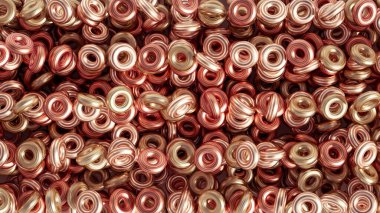 Metal arka plan halka detayı. 3d illüstrasyon, 3d canlandırma.