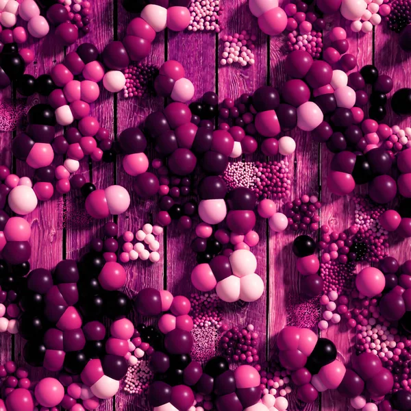 Schöner Hintergrund Mit Kugeln Wissenschaft Molekül Atom Illustration Rendering — Stockfoto