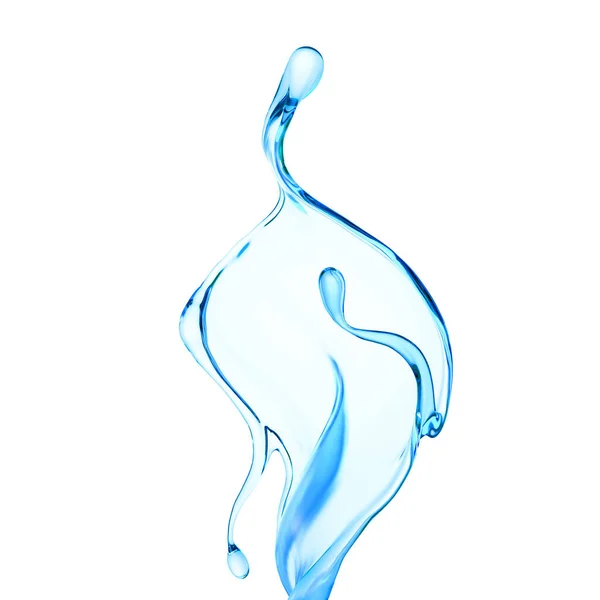 Spritzer Klare Blaue Flüssigkeit Wasser Illustration Rendering — Stockfoto