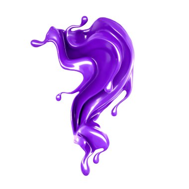 Bir tutam morumsu boya. 3d illüstrasyon, 3d canlandırma.