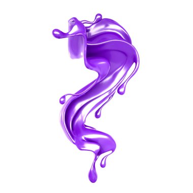 Bir tutam morumsu boya. 3d illüstrasyon, 3d canlandırma.