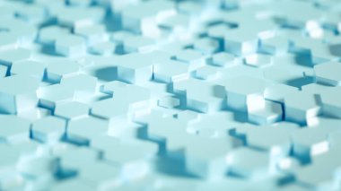 Geometri altıgen arkaplanı. 3d illüstrasyon, 3d canlandırma.