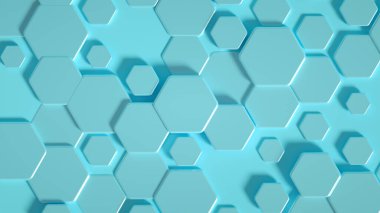 Geometri altıgen arkaplanı. 3d illüstrasyon, 3d canlandırma.