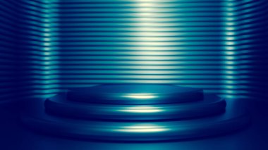 Lüks, zarif stüdyo kaidesi. 3d illüstrasyon, 3d canlandırma.