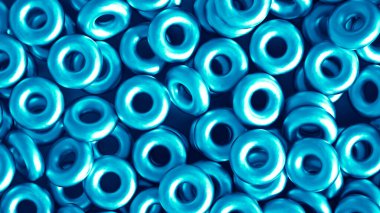 Metal arka plan halka detayı. 3d illüstrasyon, 3d canlandırma.