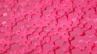 Geometri altıgen arkaplanı. 3d illüstrasyon, 3d canlandırma.