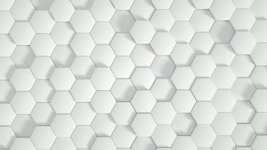 Geometri altıgen arkaplanı. 3d illüstrasyon, 3d canlandırma.