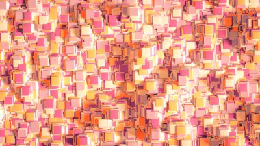 Tekno yüksek teknoloji geçmişi, geometri, küp, soyutlama. 3d illüstrasyon, 3d canlandırma.