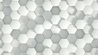 Geometri altıgen arkaplanı. 3d illüstrasyon, 3d canlandırma.