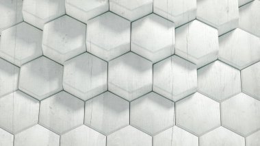 Geometri altıgen arkaplanı. 3d illüstrasyon, 3d canlandırma.