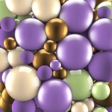 Elementlerle soyut arkaplan. 3d illüstrasyon, 3d canlandırma.