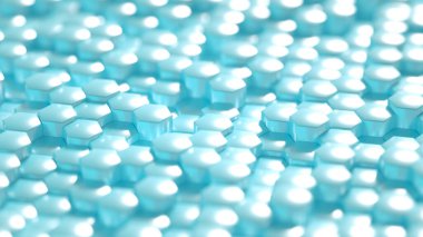 Geometri altıgen arkaplanı. 3d illüstrasyon, 3d canlandırma.