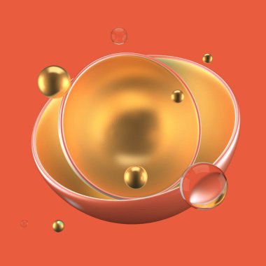 Elementlerle soyut arkaplan. 3d illüstrasyon, 3d canlandırma.