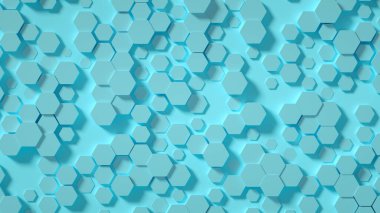 Geometri altıgen arkaplanı. 3d illüstrasyon, 3d canlandırma.
