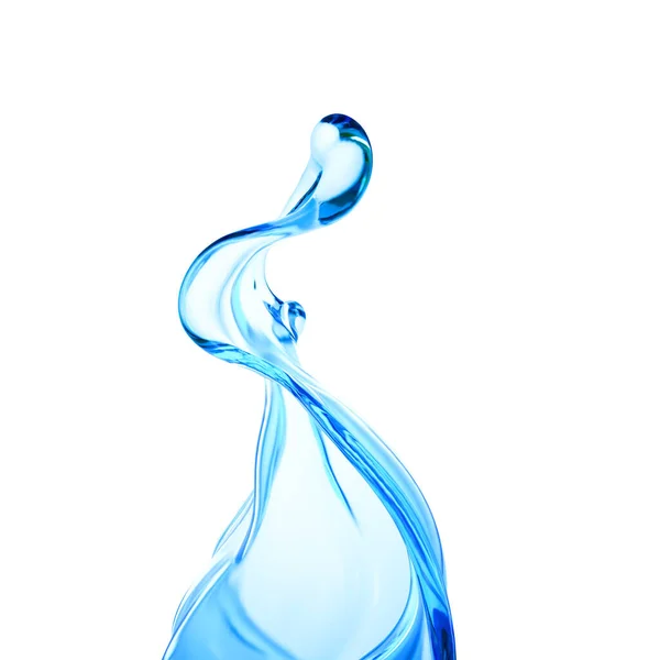 Spritzer Klare Blaue Flüssigkeit Wasser Illustration Rendering — Stockfoto