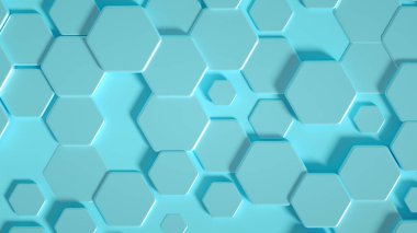Geometri altıgen arkaplanı. 3d illüstrasyon, 3d canlandırma.