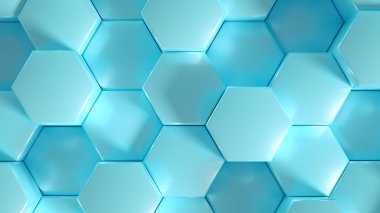 Geometri altıgen arkaplanı. 3d illüstrasyon, 3d canlandırma.