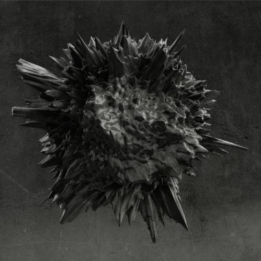 Siyah şekilli, dokulu bir arka plan. 3d illüstrasyon, 3d canlandırma.