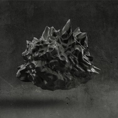 Siyah şekilli, dokulu bir arka plan. 3d illüstrasyon, 3d canlandırma.