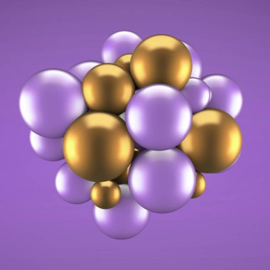 Elementlerle soyut arkaplan. 3d illüstrasyon, 3d canlandırma.