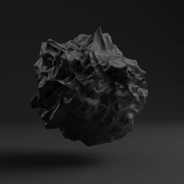 Siyah şekilli, dokulu bir arka plan. 3d illüstrasyon, 3d canlandırma.