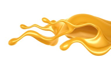 Karamel sıçraması. 3d illüstrasyon, 3d canlandırma.