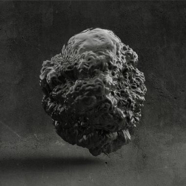 Siyah şekilli, dokulu bir arka plan. 3d illüstrasyon, 3d canlandırma.