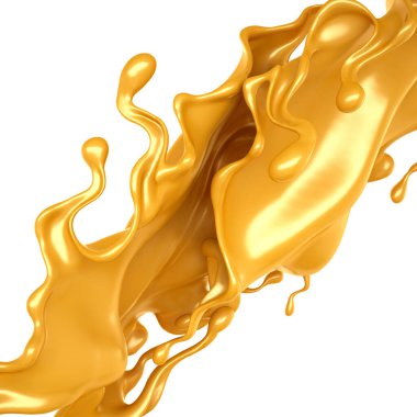 Karamel sıçraması. 3d illüstrasyon, 3d canlandırma.