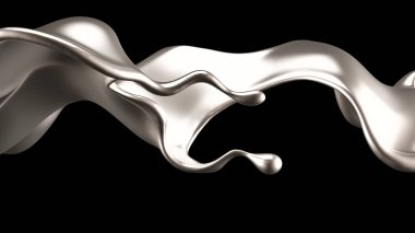 Zarif, lüks altın sıvısı. 3d illüstrasyon, 3d canlandırma.