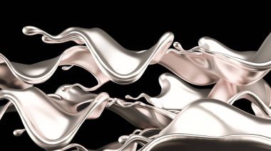 Zarif, lüks altın sıvısı. 3d illüstrasyon, 3d canlandırma.