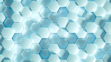 Geometri altıgen arkaplanı. 3d illüstrasyon, 3d canlandırma.