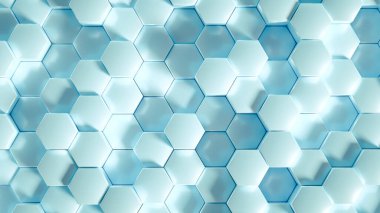 Geometri altıgen arkaplanı. 3d illüstrasyon, 3d canlandırma.
