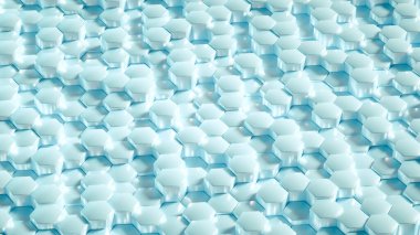 Geometri altıgen arkaplanı. 3d illüstrasyon, 3d canlandırma.