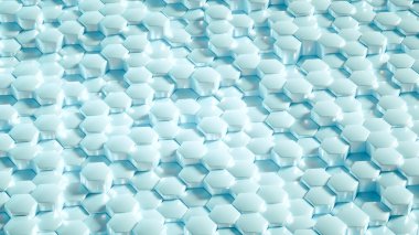 Geometri altıgen arkaplanı. 3d illüstrasyon, 3d canlandırma.