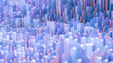 Tekno yüksek teknoloji geçmişi, geometri, küp, soyutlama. 3d illüstrasyon, 3d canlandırma.