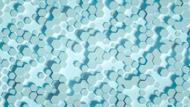 Geometri altıgen arkaplanı. 3d illüstrasyon, 3d canlandırma.